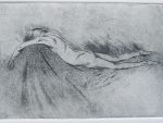 Etching of a nude figure by Nicholas C Williams