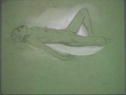 Reclining Female Nude With Right Knee Raised
