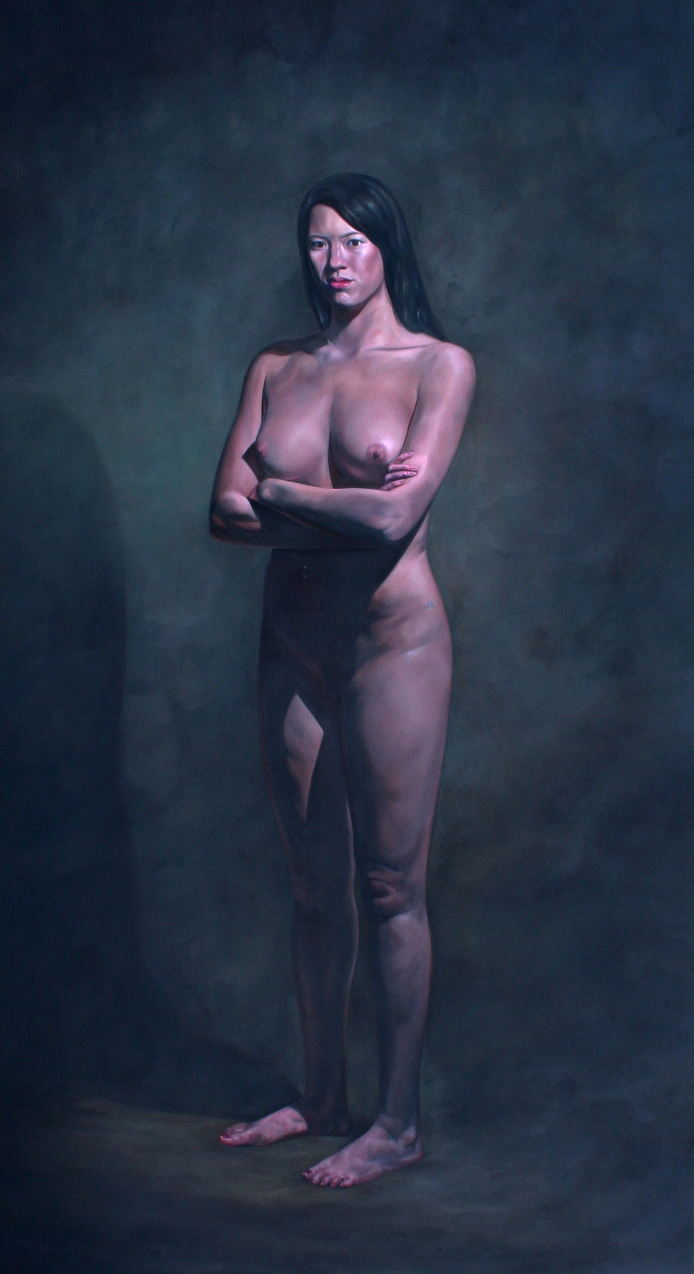Standing Nude, painting by British painter Nicholas C Williams. Held in the collection of the Frissaris Museum, Athens.